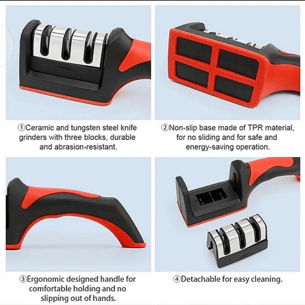 3 in 1 Knife Sharpener with 3 Stages - Repair, Sharpen & Polish
