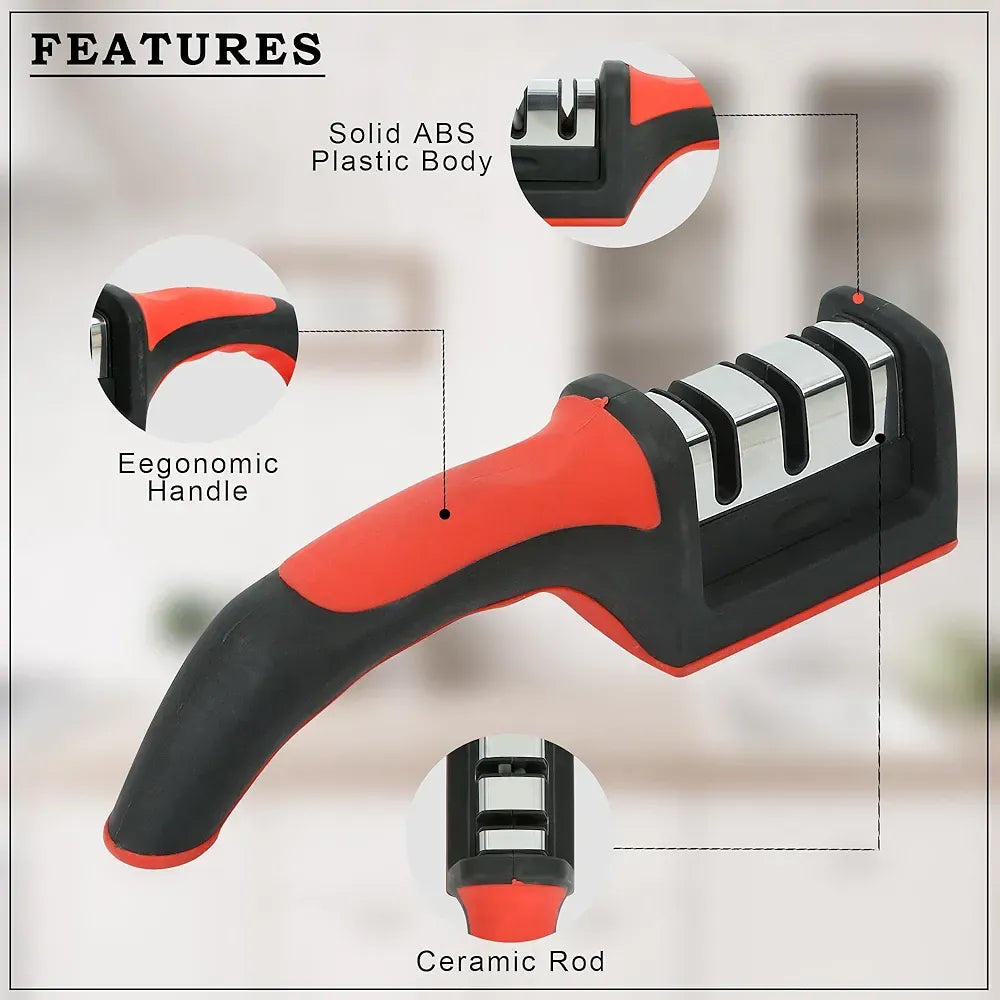 3 in 1 Knife Sharpener with 3 Stages - Repair, Sharpen & Polish