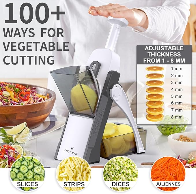 5 in-1 Multi-functional Manual Mandoline Vegetable Slicer Cutter Food & Chopper - Chic Flicks Store
