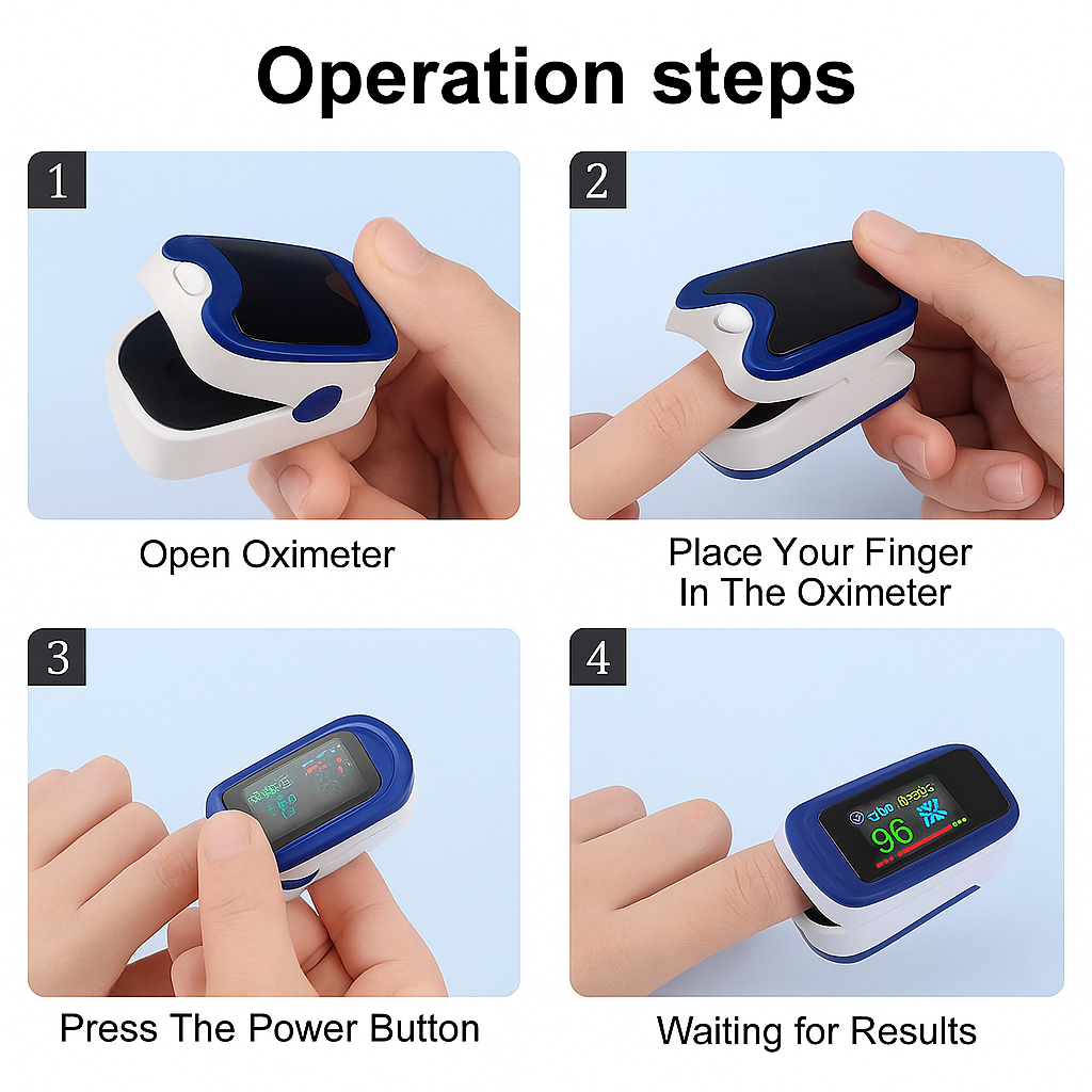 Portable Finger Pulse Oximeter – Blood Oxygen & Heart Rate Monitor