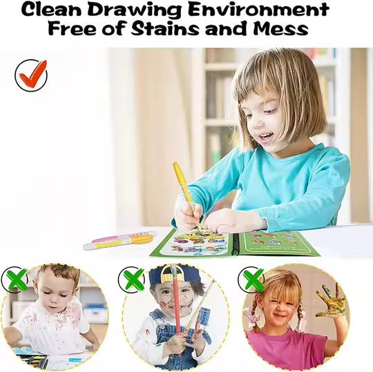 Reusable Magic Water Book Painting | Drawing, Coloring and  Board Book with Magic Water Pen - Chic Flicks Store