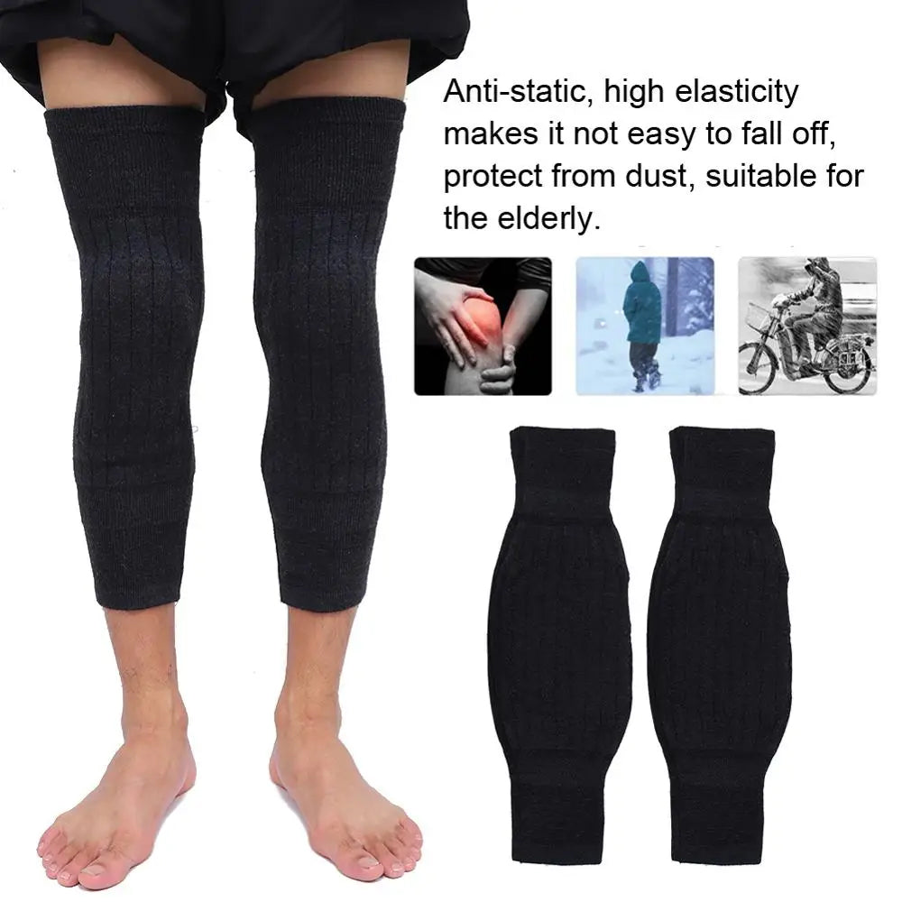 2 Pcs Adjustable Cashmere Wool Knee Warmers - For Men & Women