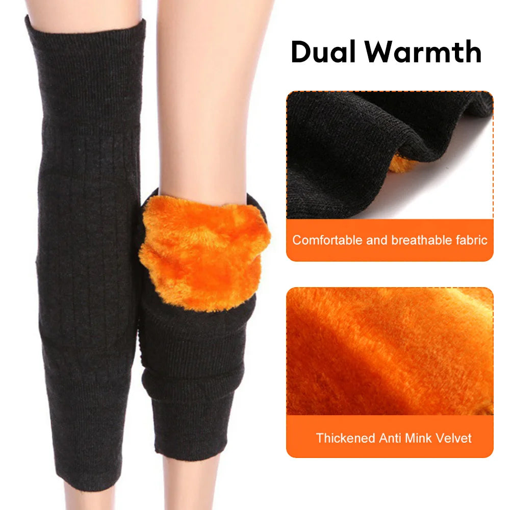 2 Pcs Adjustable Cashmere Wool Knee Warmers - For Men & Women