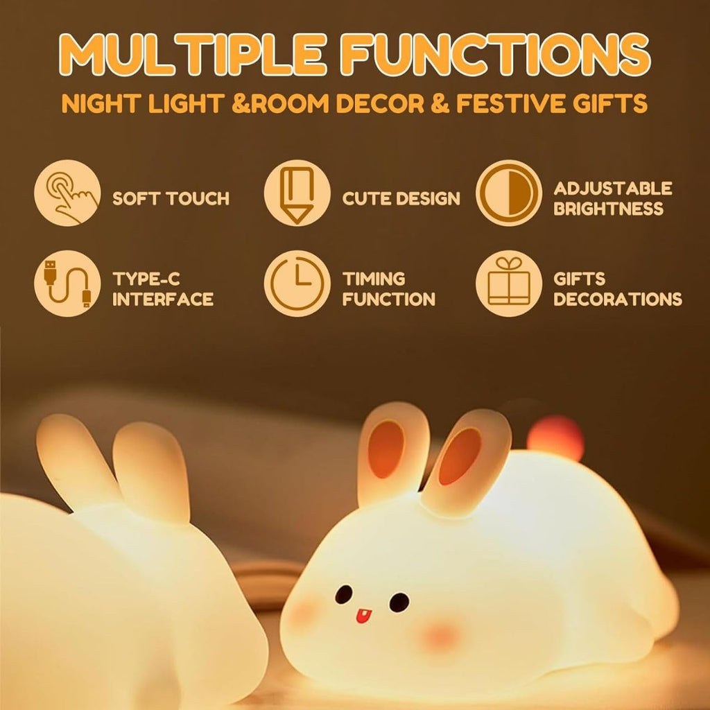 USB Rechargeable Cute Silicon Rabbit Desk Lamp