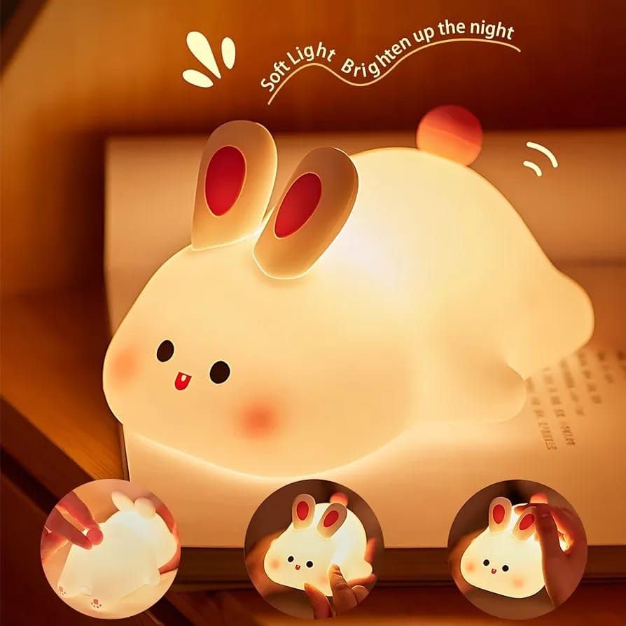 USB Rechargeable Cute Silicon Rabbit Desk Lamp