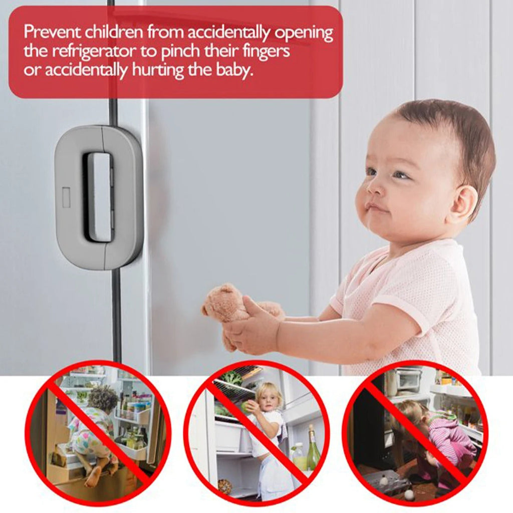 Child Safety Refrigerator Lock – Double Safety Button | Child Proof & Self-Adhesive Design - Chic Flicks Store